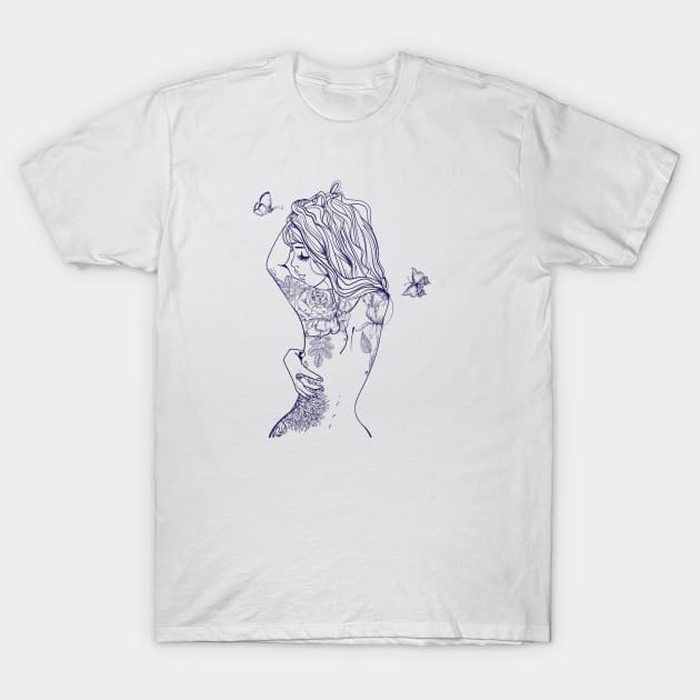 Tattoo Silhouette T-Shirt by EveFarb